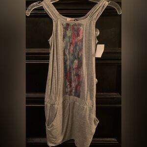 Junior Gaultier Gray Dress with Multicolor Pattern